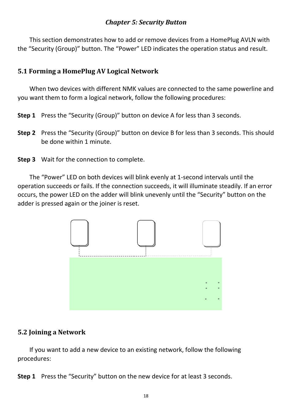 Chapter 5: security (group) button | Edimax Technology HP-5001k User Manual | Page 19 / 22