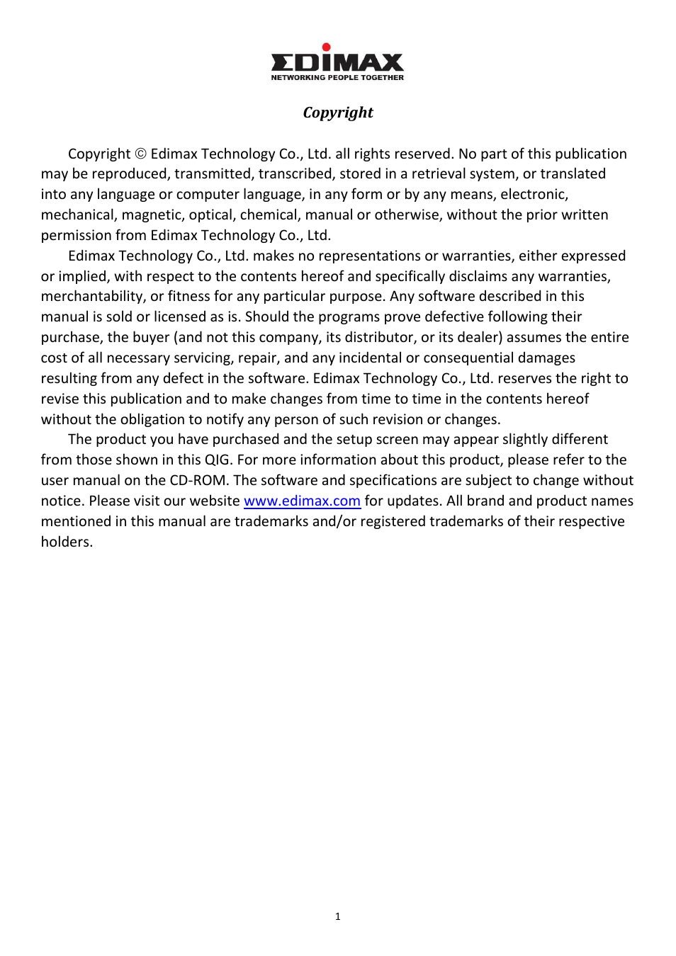 Edimax Technology HP-5001k User Manual | Page 2 / 22