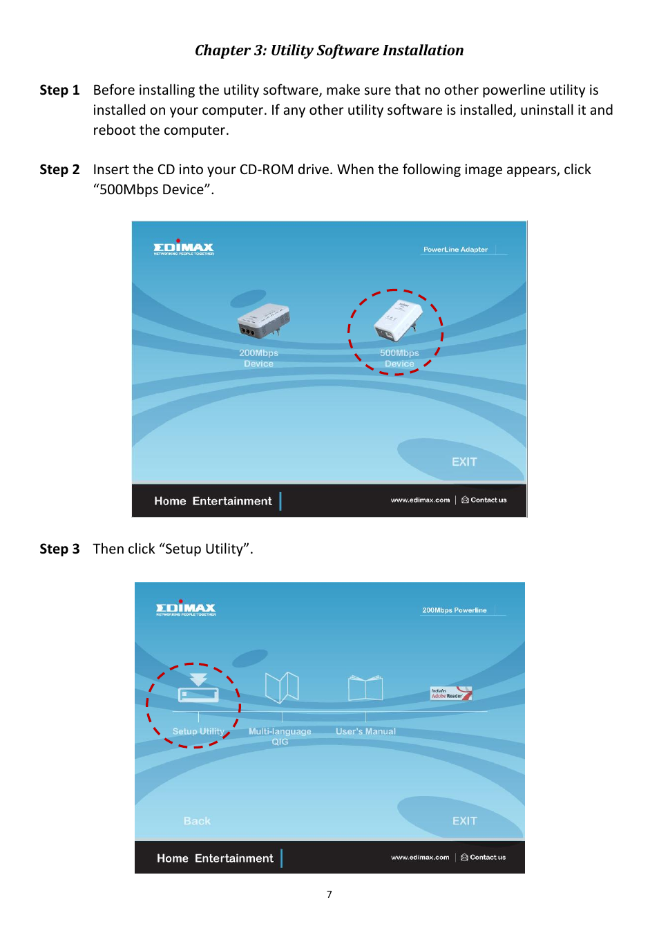 Chapter 3: utility software installation | Edimax Technology HP-5001k User Manual | Page 8 / 22