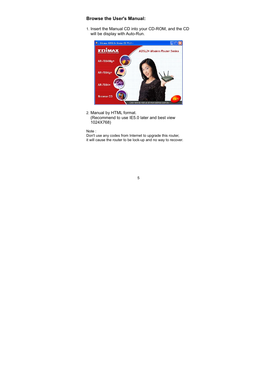 Edimax Technology AR-7064Mg+ User Manual | Page 6 / 50