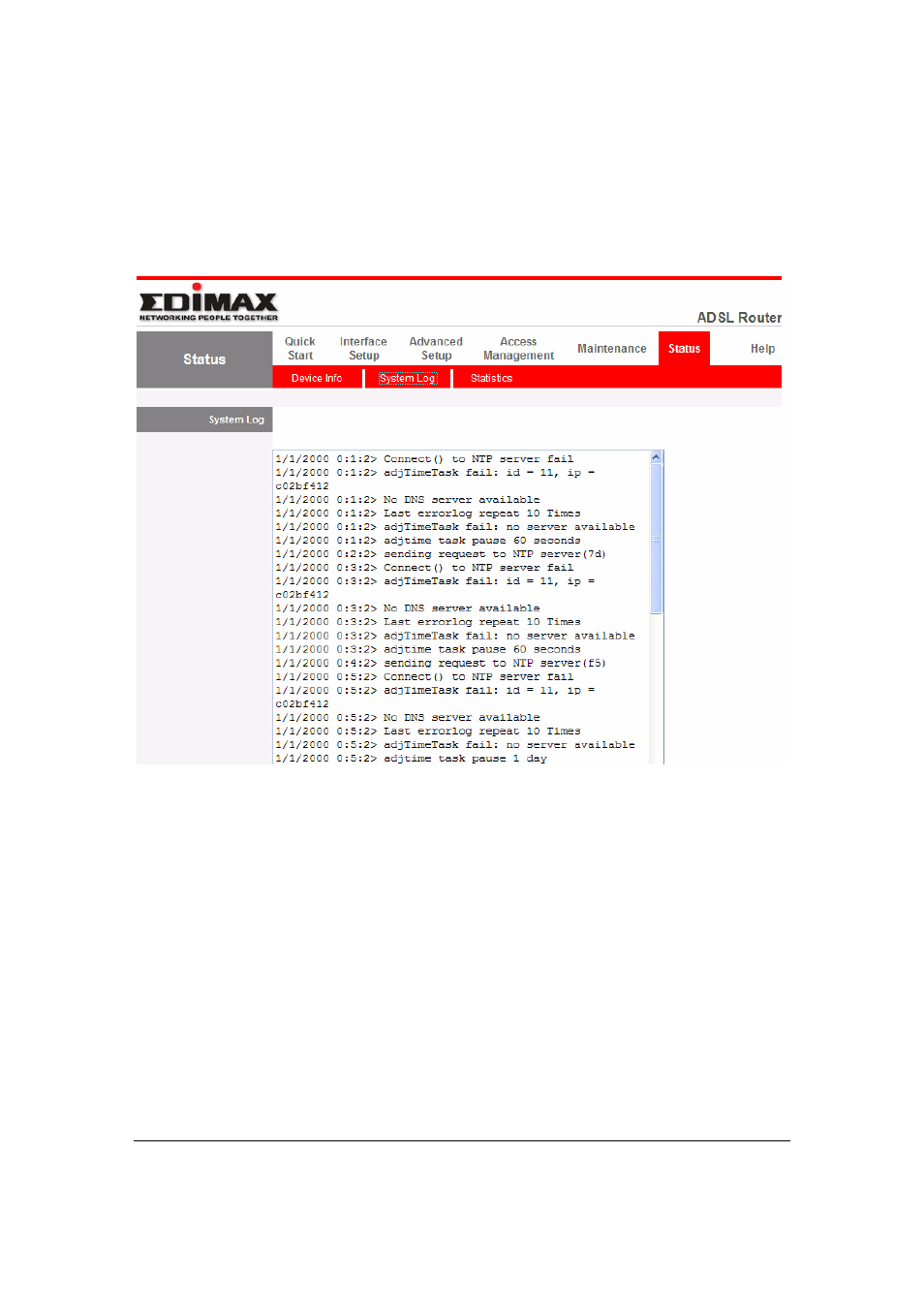 System log | Edimax Technology AR-7084gB User Manual | Page 74 / 86