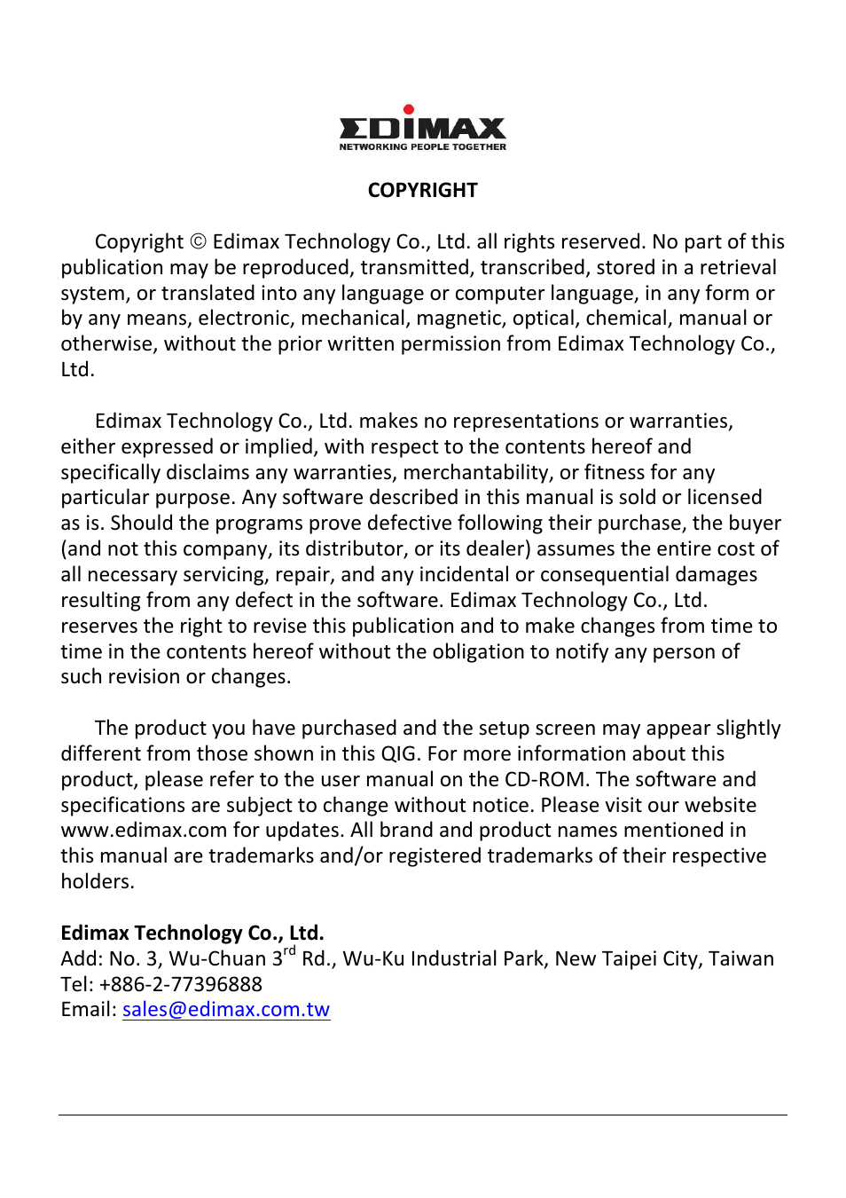 Edimax Technology AR-7186WnB User Manual | Page 2 / 92