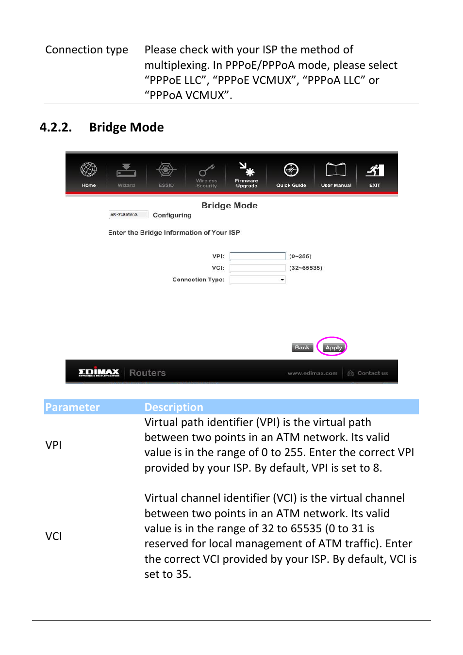 Bridge mode | Edimax Technology AR-7186WnB User Manual | Page 33 / 92