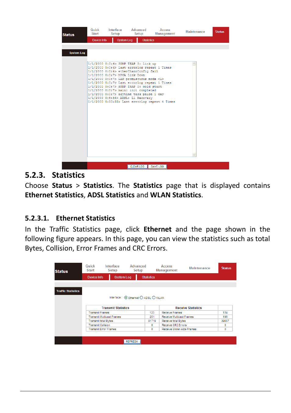 Statistics | Edimax Technology AR-7186WnB User Manual | Page 39 / 92