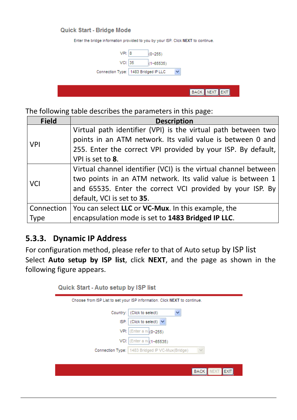 Dynamic ip address, By isp list | Edimax Technology AR-7186WnB User Manual | Page 44 / 92