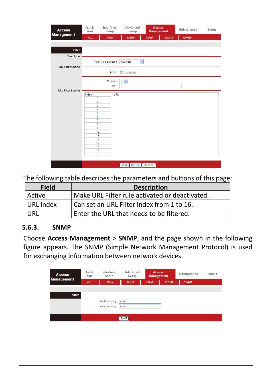 Snmp | Edimax Technology AR-7186WnB User Manual | Page 81 / 92