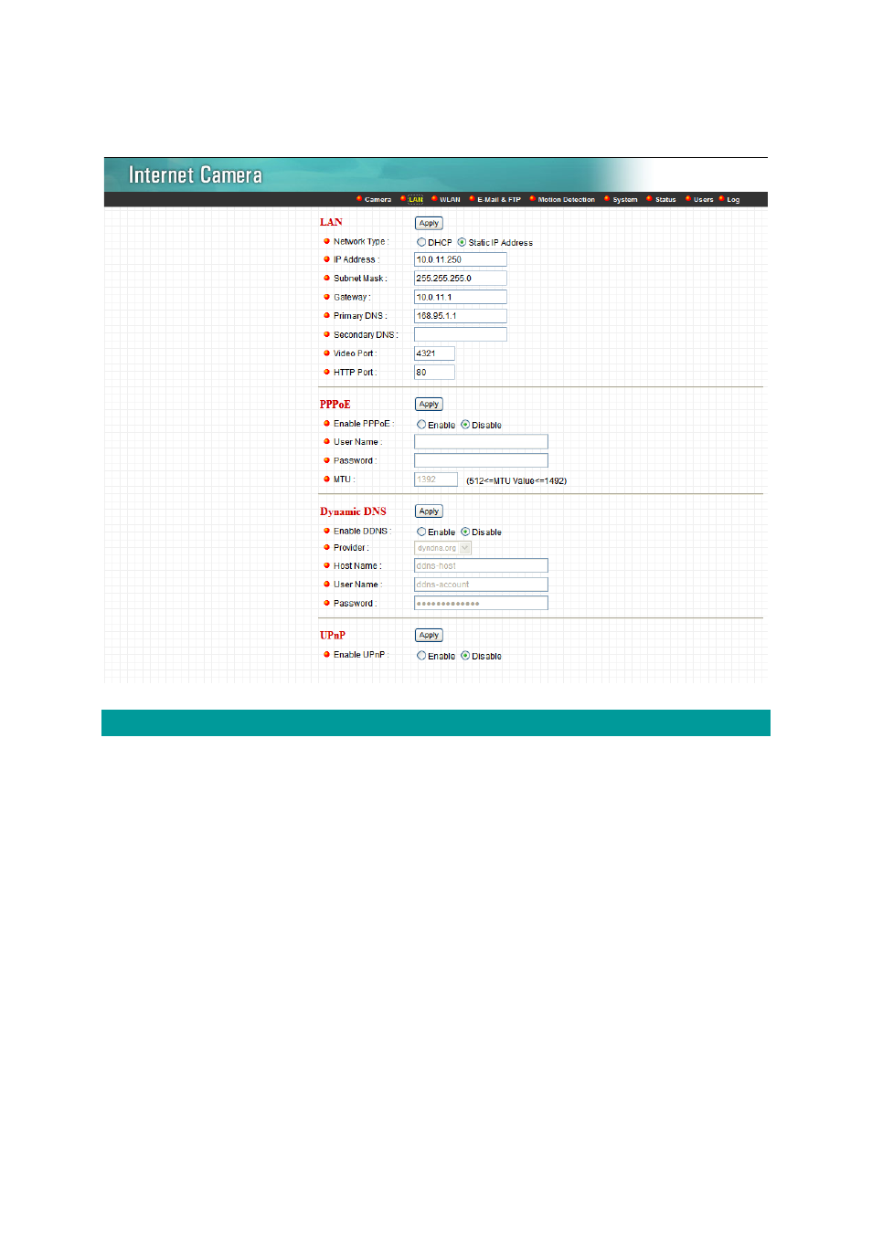 Lan setting | Edimax Technology IC-1510Wg User Manual | Page 57 / 84