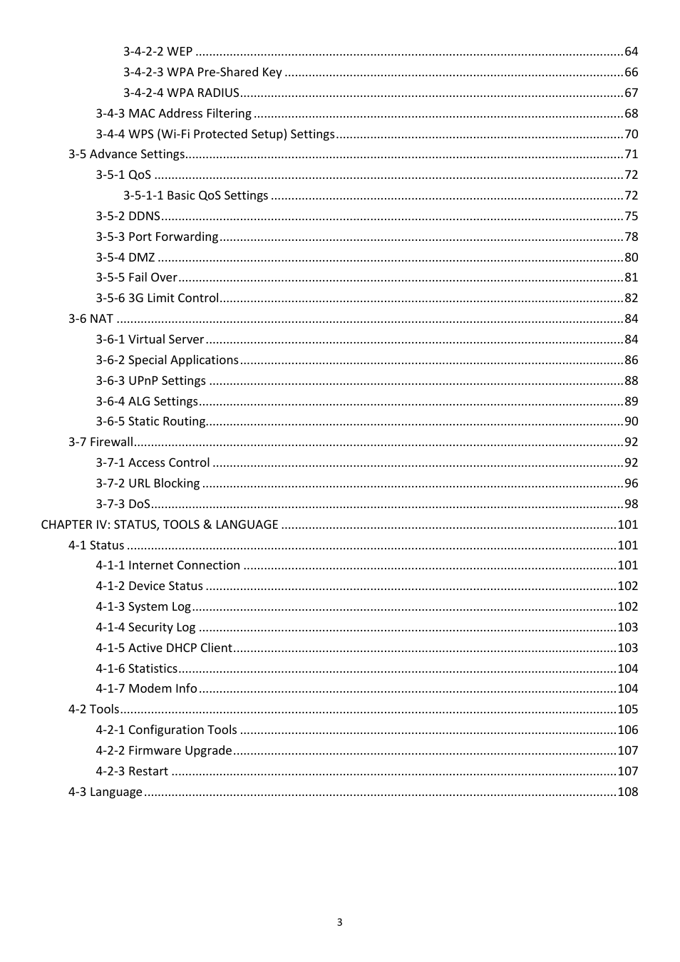 Edimax Technology 3G-6200nL V2 User Manual | Page 4 / 110