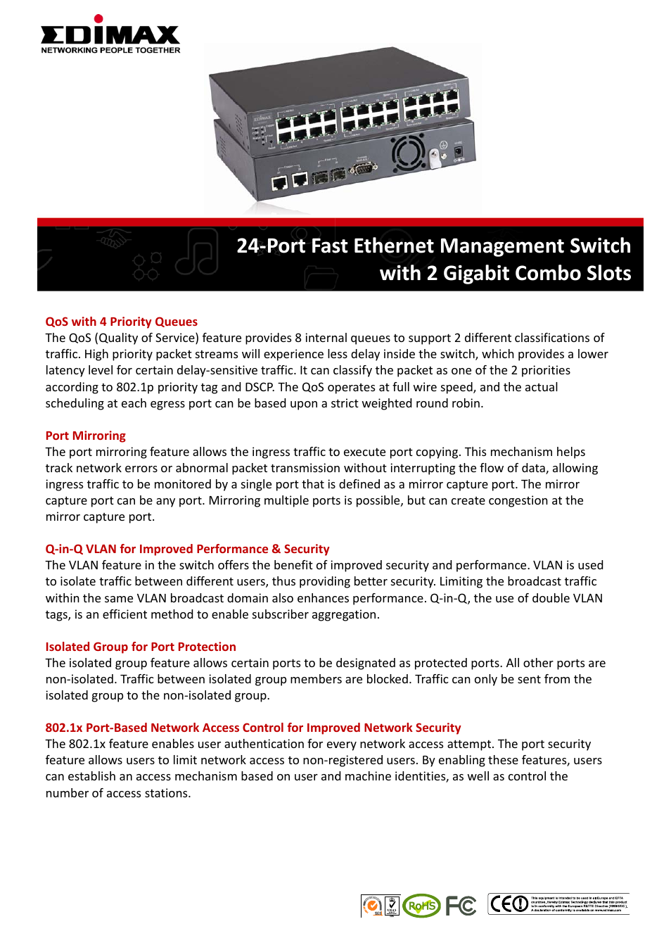Edimax Technology ES-5226RM User Manual | 4 pages