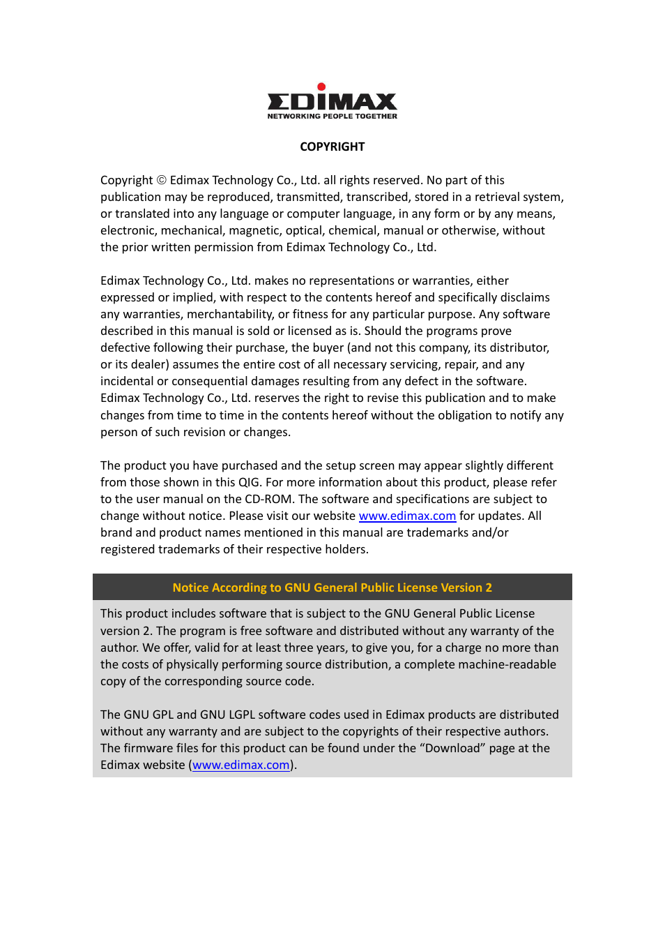 Edimax Technology IC-3110W User Manual | Page 2 / 148