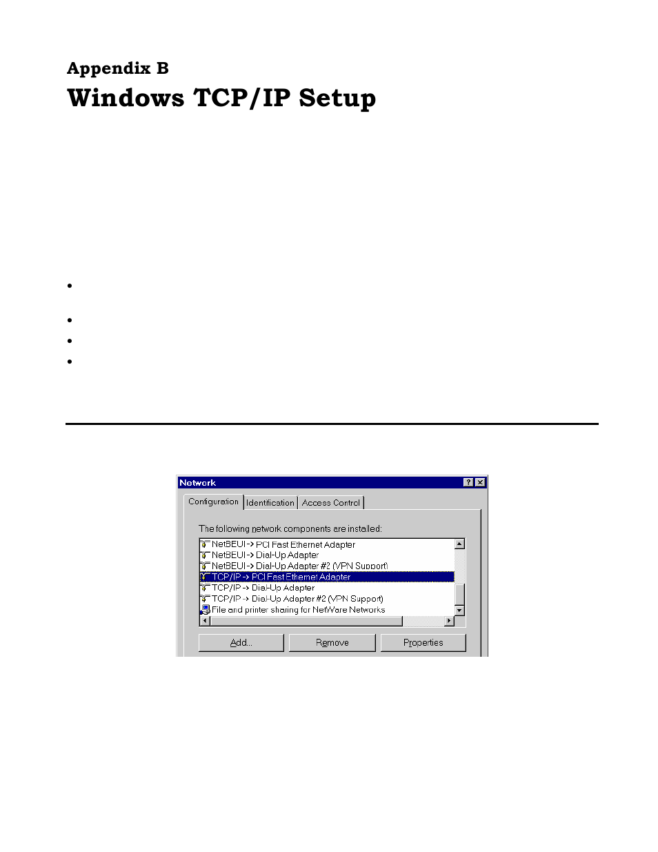 Appendix bwindows tcp/ip setup, Overview, Tcp/ip settings | Checking tcp/ip settings - windows 9x/me, Windows tcp/ip setup, Overview tcp/ip settings, Appendix b | Edimax Technology BR-6624 User Manual | Page 77 / 84