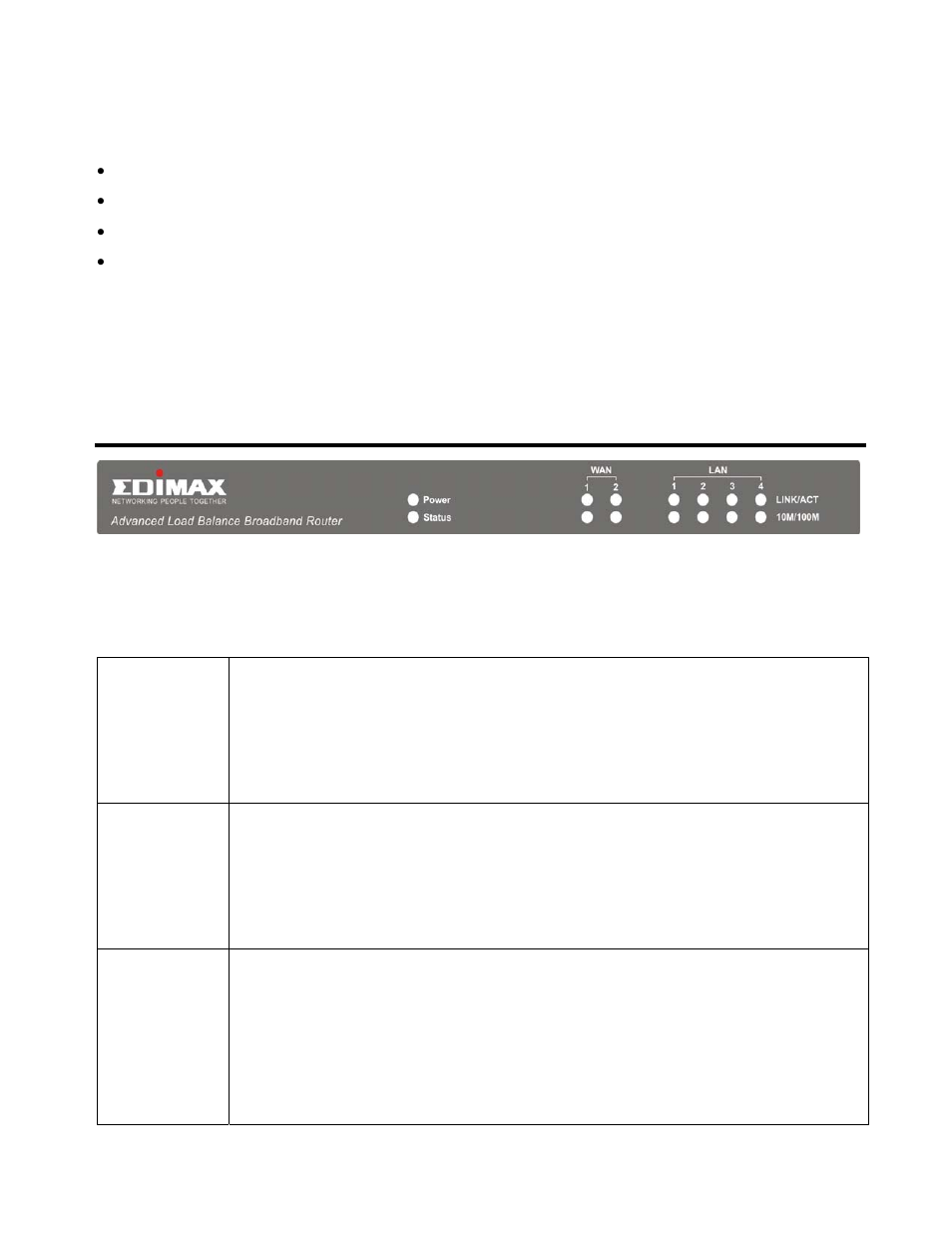 Package contents, Physical details, Front panel | Edimax Technology BR-6624 User Manual | Page 8 / 84
