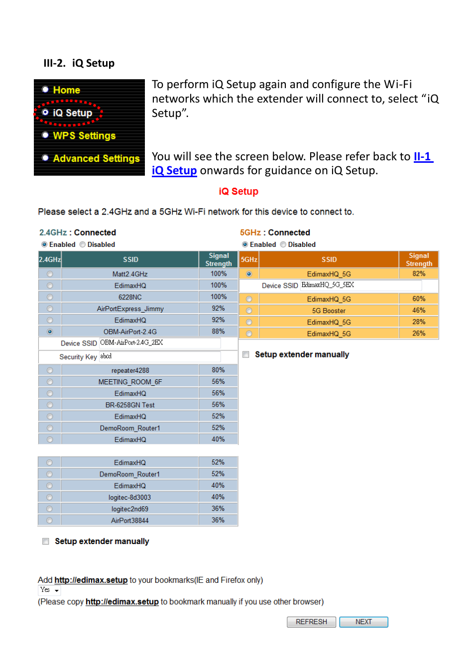 Iii-2, Iq setup, Iii-2. iq setup | Edimax Technology EW-7238RPD User Manual | Page 28 / 89