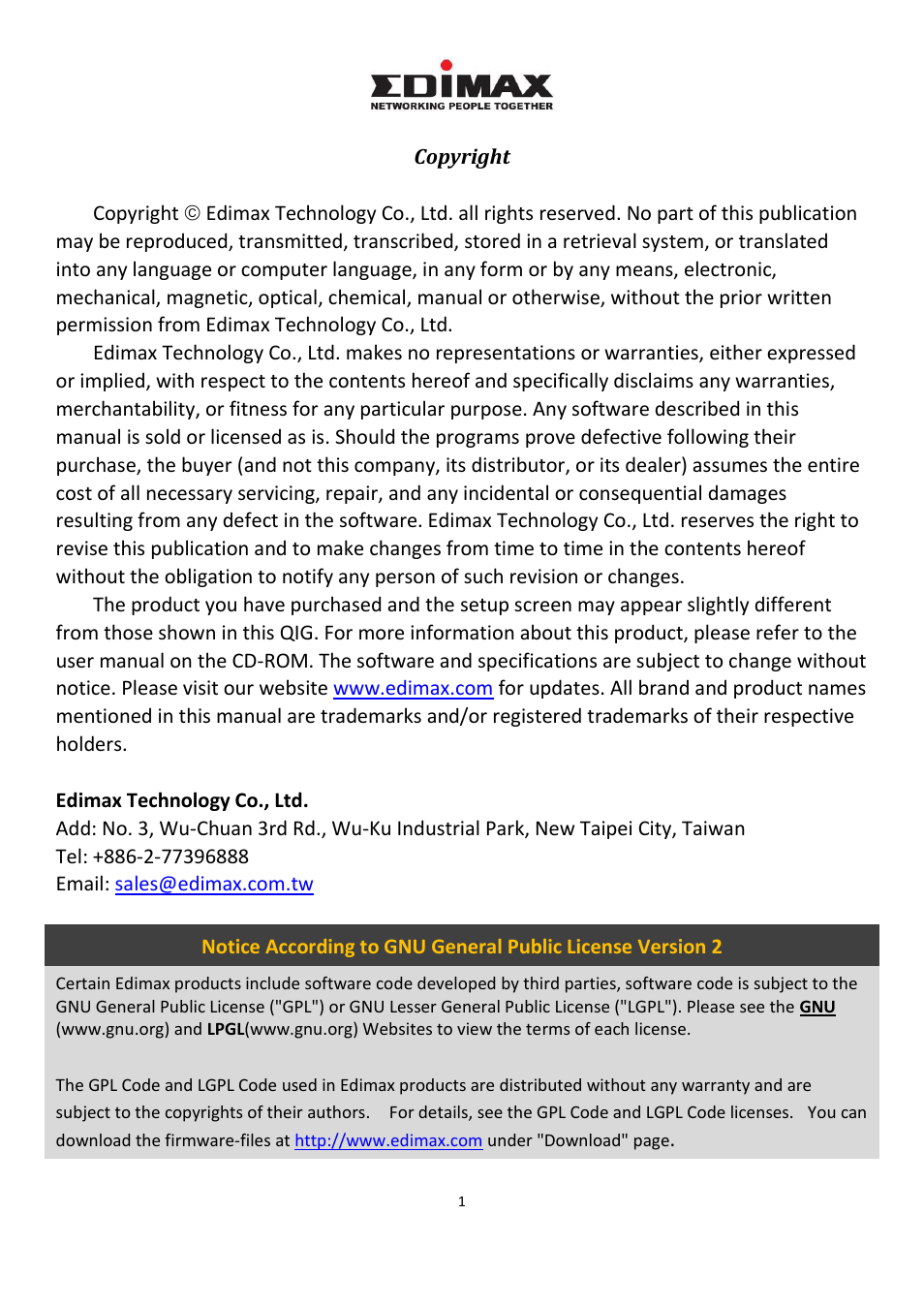 Edimax Technology IC-3115W User Manual | Page 2 / 150