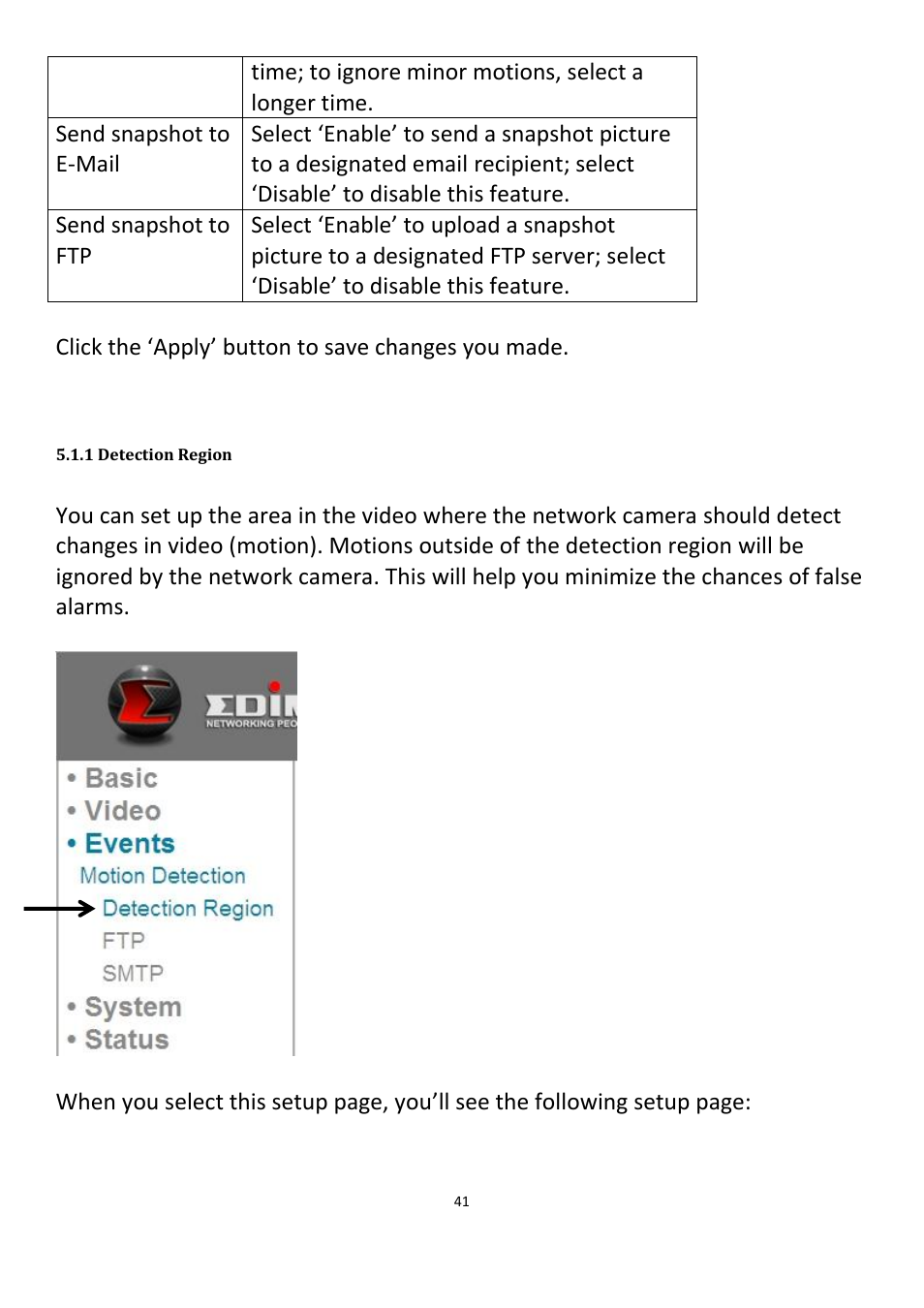 1 detection region | Edimax Technology IC-3115W User Manual | Page 42 / 150