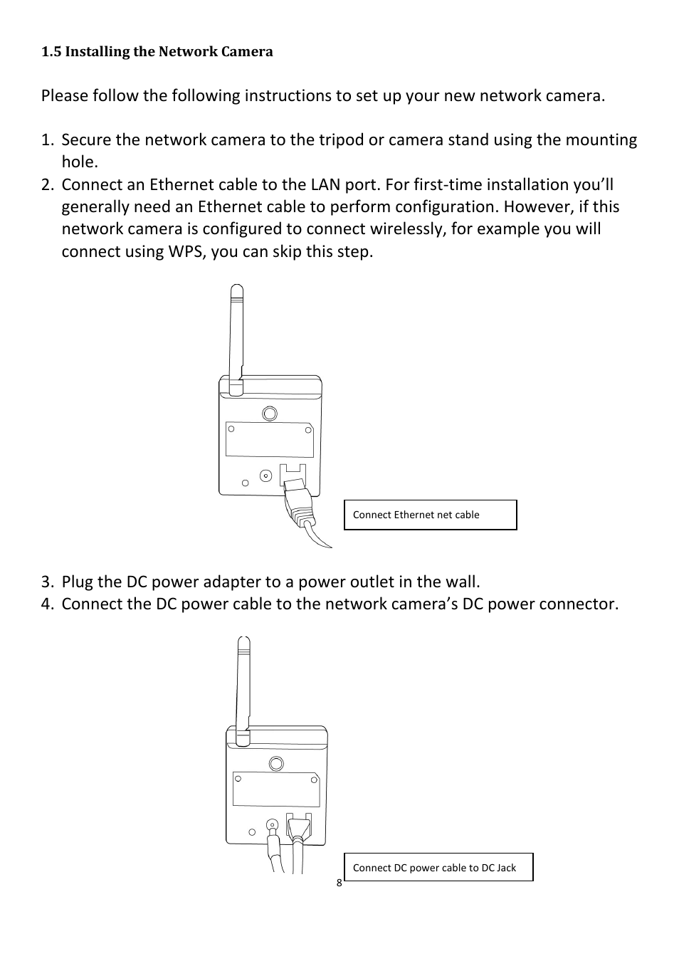 5 installing the network camera, 6 installing the network camera with wps | Edimax Technology IC-3115W User Manual | Page 9 / 150