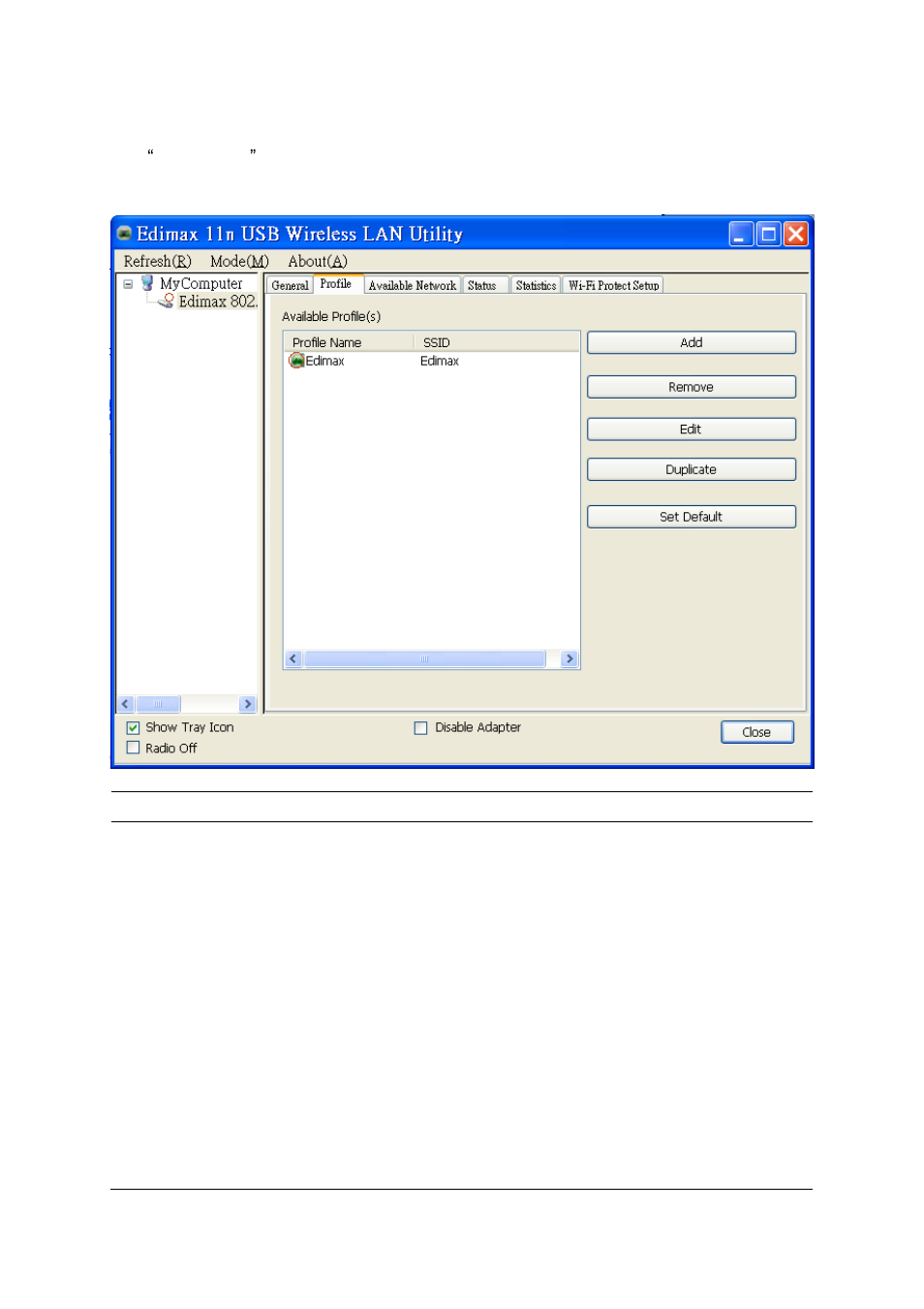 4 profile, 1 configure the profile | Edimax Technology EW-7722UTn User Manual | Page 28 / 54