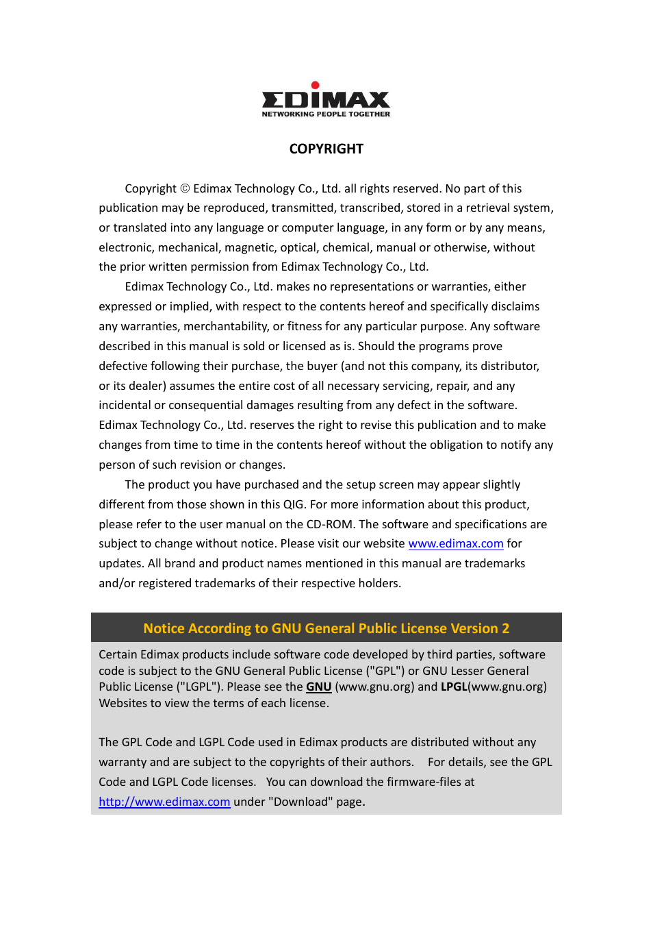 Edimax Technology IC-7100W User Manual | Page 2 / 171