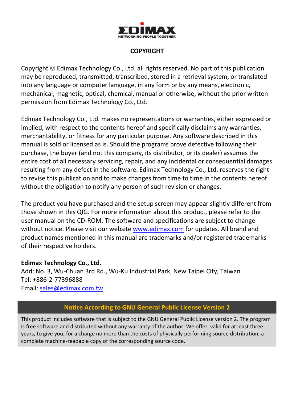 Edimax Technology AR-7267WnB User Manual | Page 2 / 58