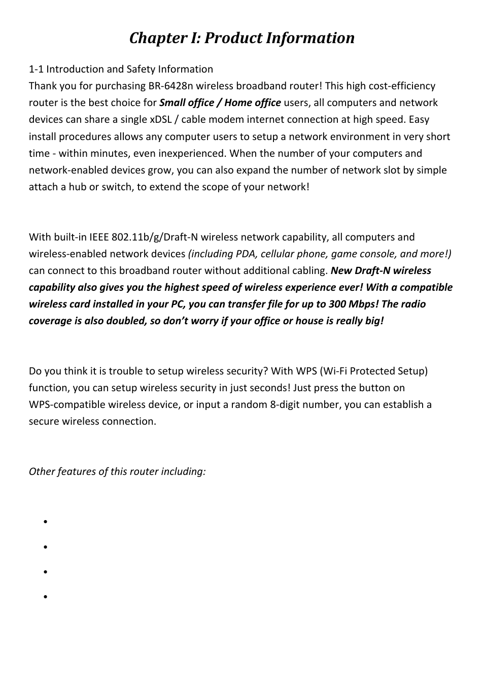 Chapter i: product information | Edimax Technology BR-6428n User Manual | Page 5 / 190