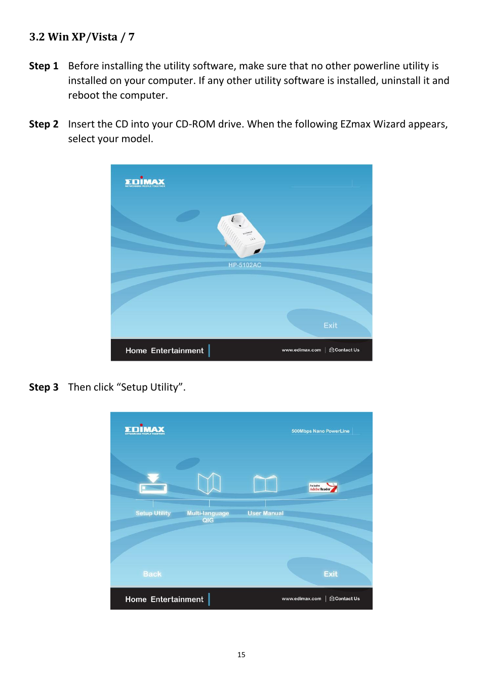 2 win xp/vista / 7 | Edimax Technology HP-5102ACK User Manual | Page 16 / 31