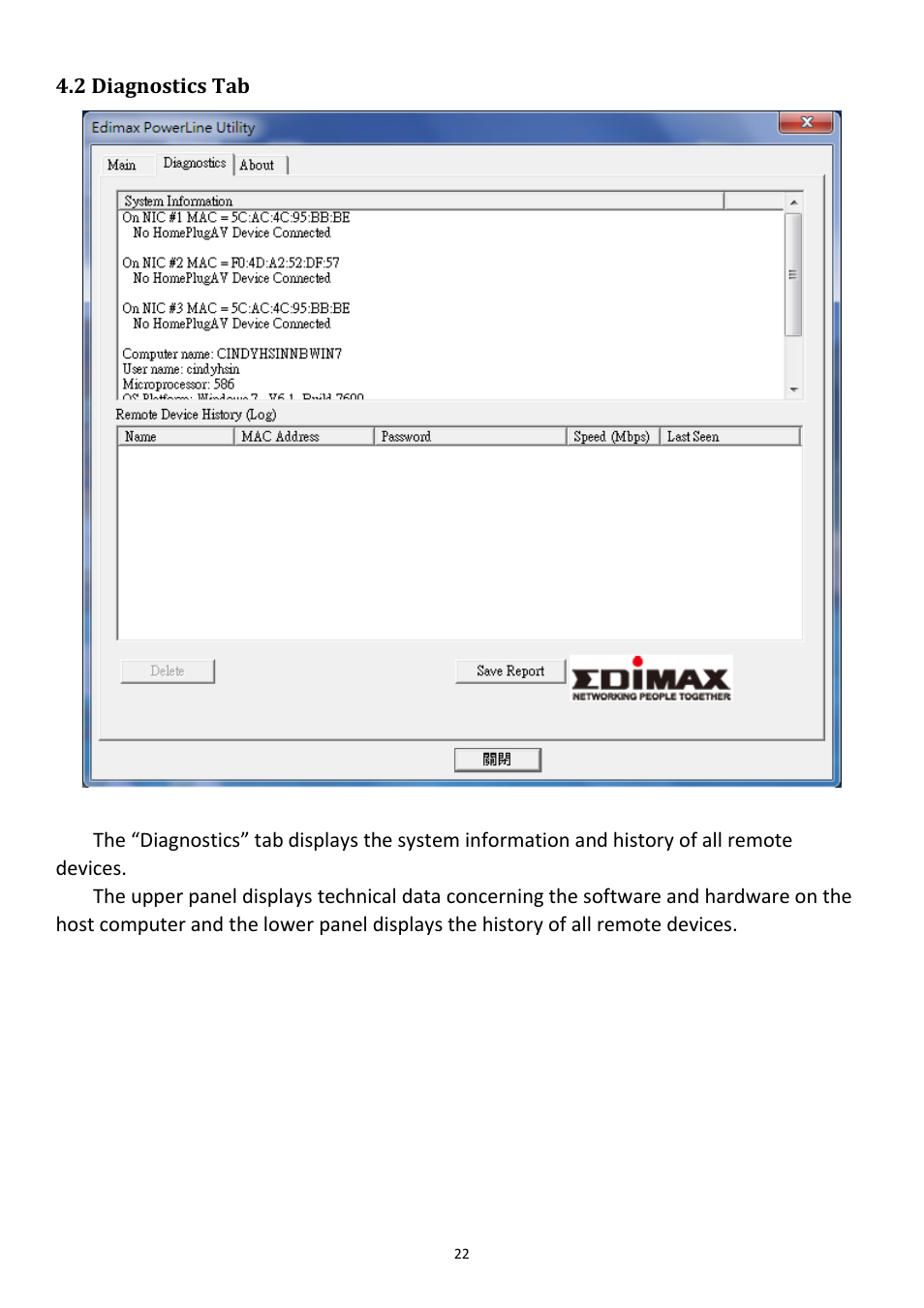 2 diagnostics tab | Edimax Technology HP-5102ACK User Manual | Page 23 / 31