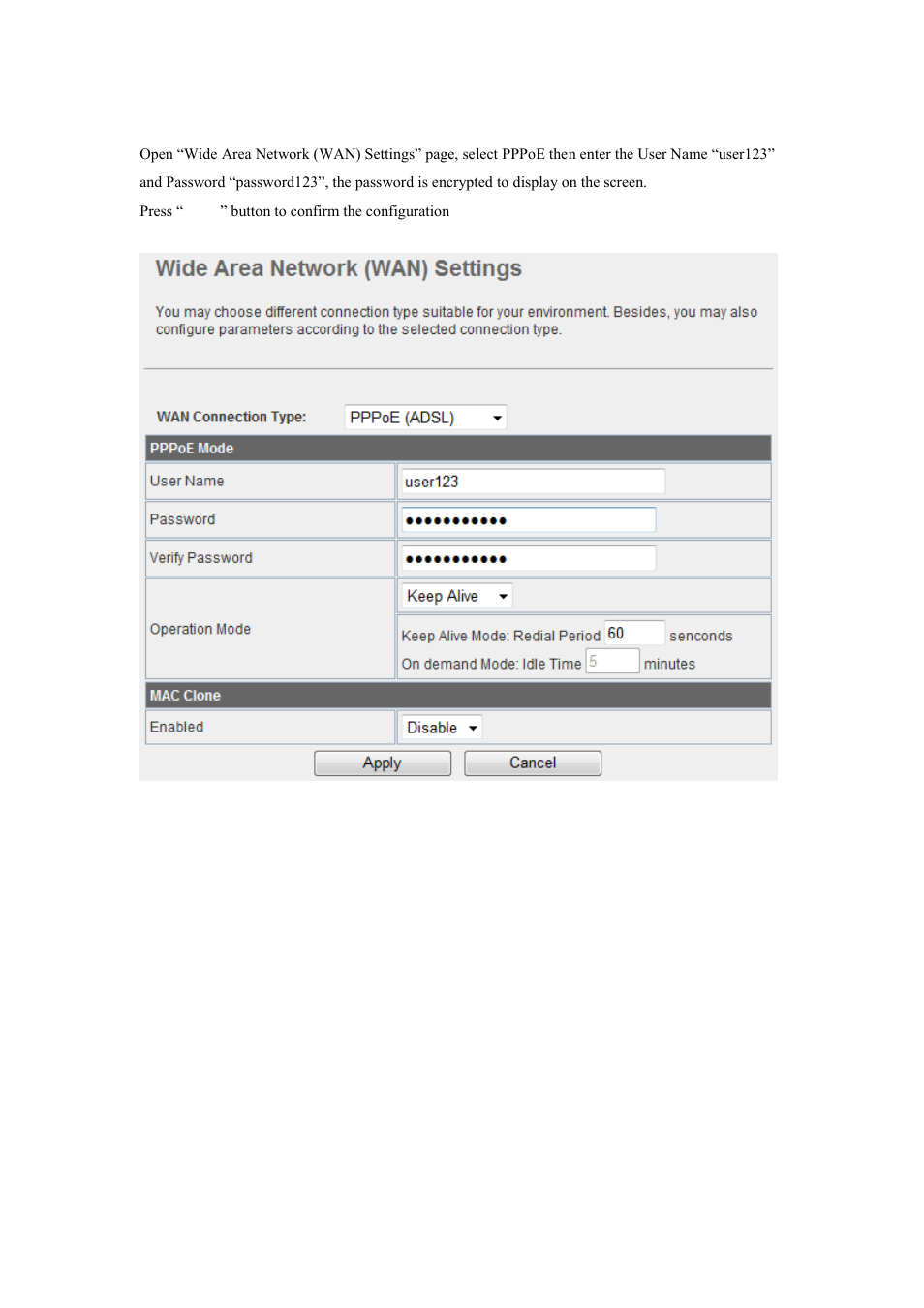2 example two – fixed ip on the wan, Setting | Edimax Technology EW-7303 APn V2 User Manual | Page 49 / 71