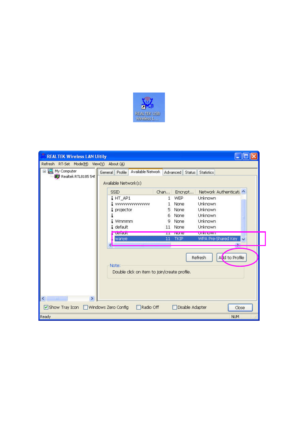 Connect to wireless access point, 1 using realtek wireless configuration utility | Edimax Technology EW-7316Ug User Manual | Page 12 / 41