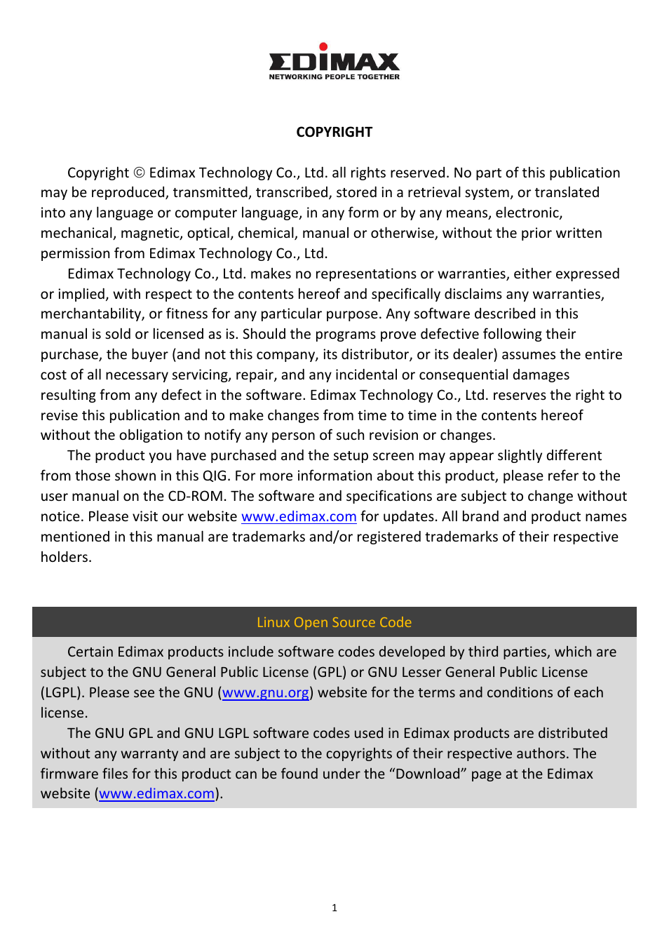 Edimax Technology BR-6258n User Manual | Page 2 / 138
