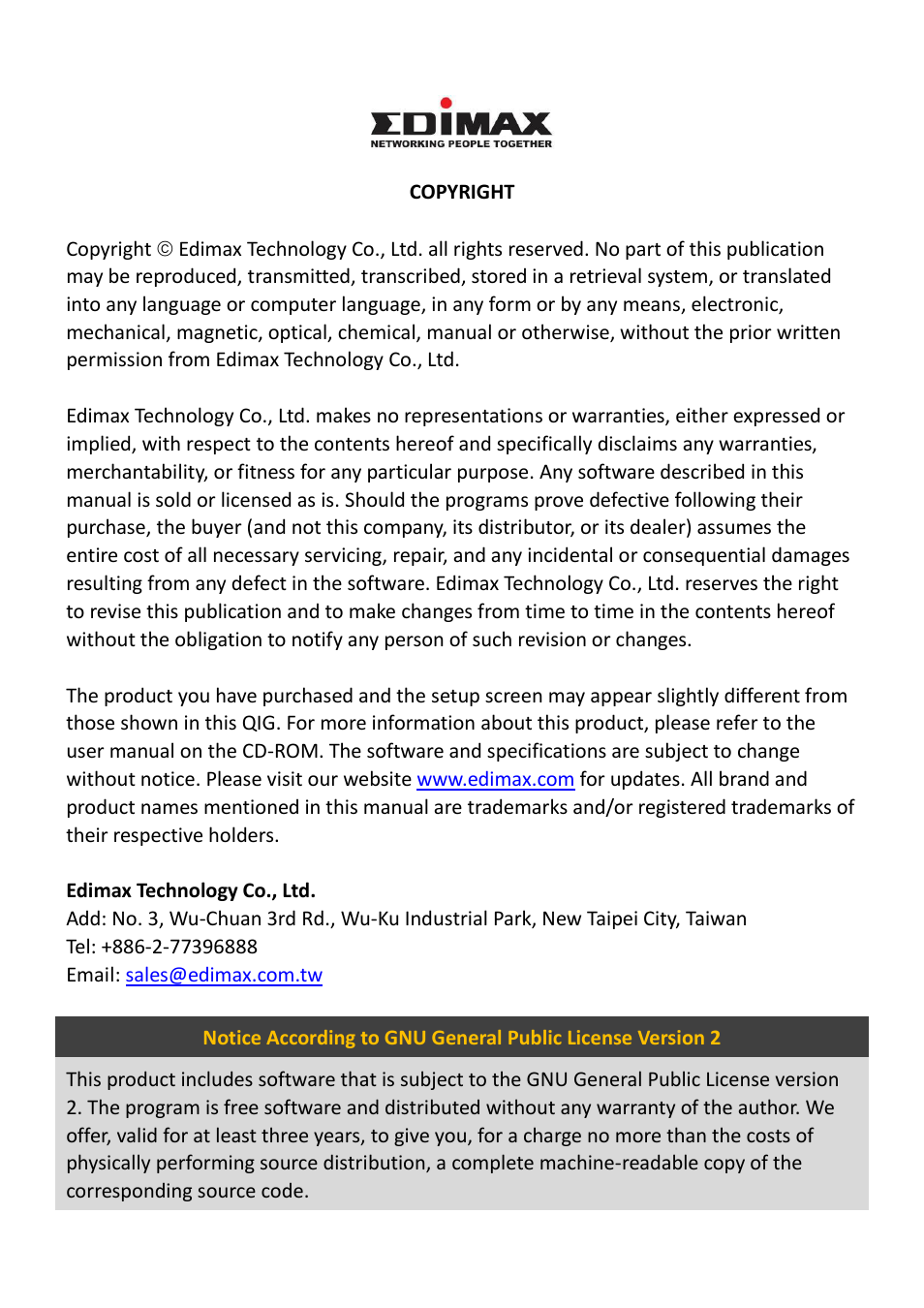 Edimax Technology EW-7428HCn User Manual | Page 2 / 92