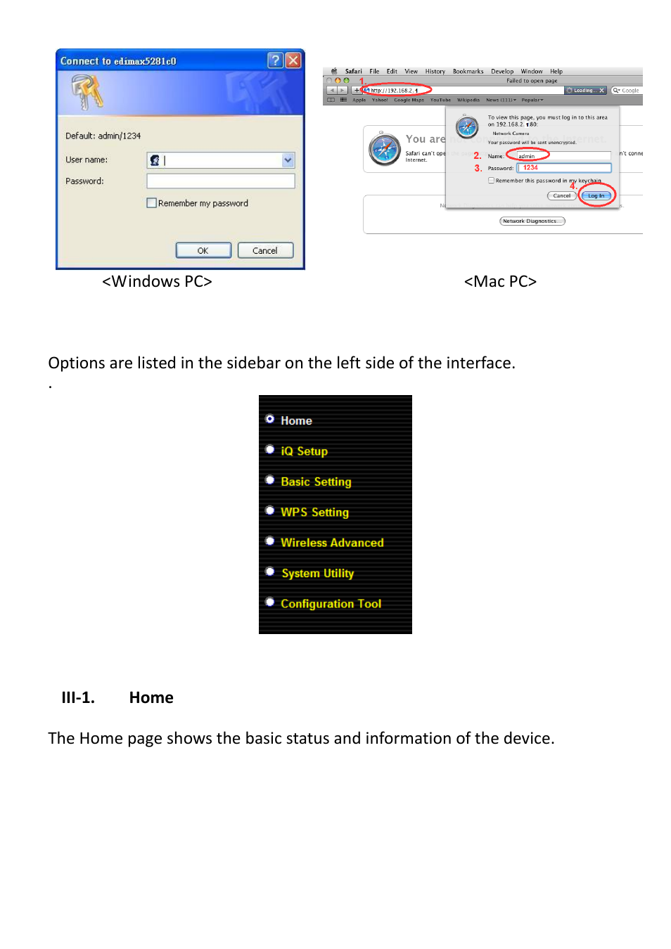 Iii-1. home | Edimax Technology EW-7428HCn User Manual | Page 23 / 92