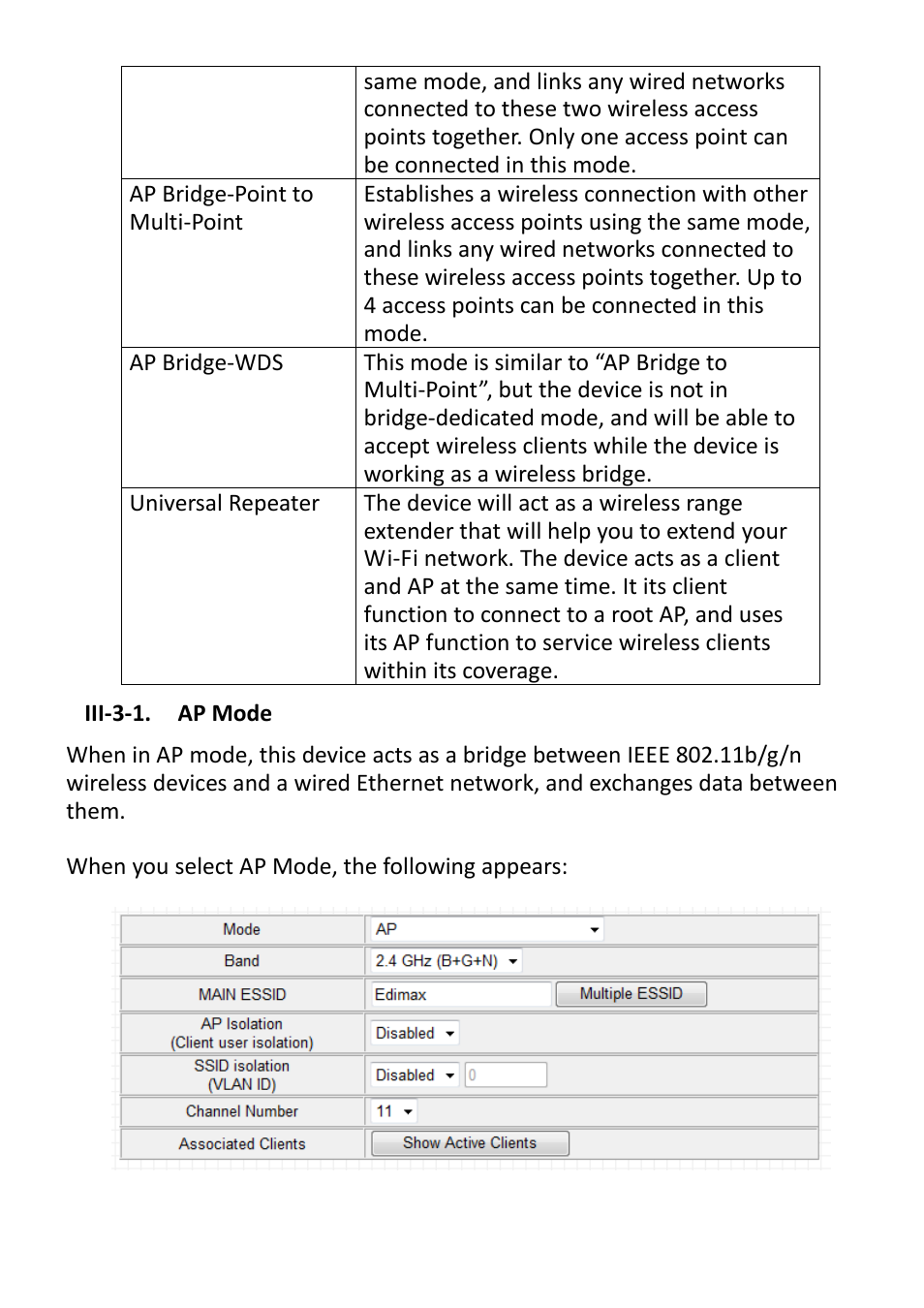 Iii-3-1. ap mode | Edimax Technology EW-7428HCn User Manual | Page 28 / 92