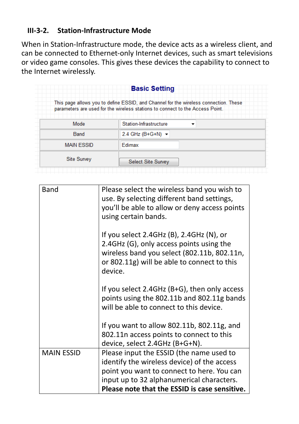 Iii-3-2. station-infrastructure mode | Edimax Technology EW-7428HCn User Manual | Page 33 / 92