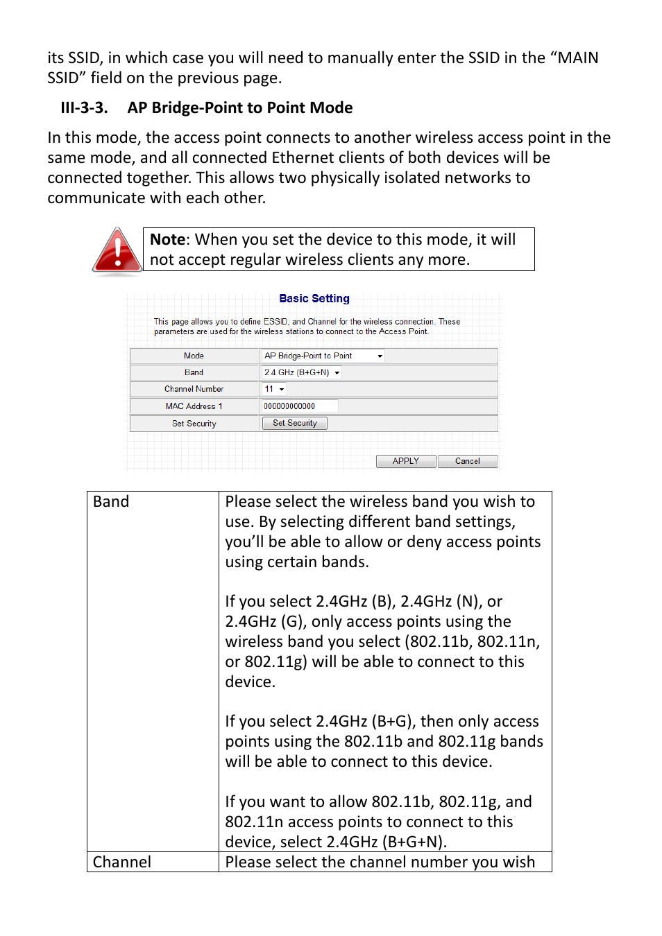 Iii-3-3. ap bridge-point to point mode | Edimax Technology EW-7428HCn User Manual | Page 35 / 92