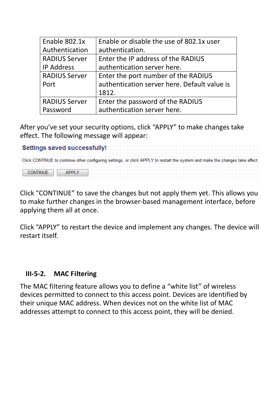 Iii-5-2. mac filtering | Edimax Technology EW-7428HCn User Manual | Page 58 / 92