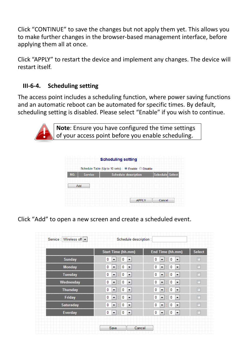 Iii-6-4. scheduling setting | Edimax Technology EW-7428HCn User Manual | Page 67 / 92