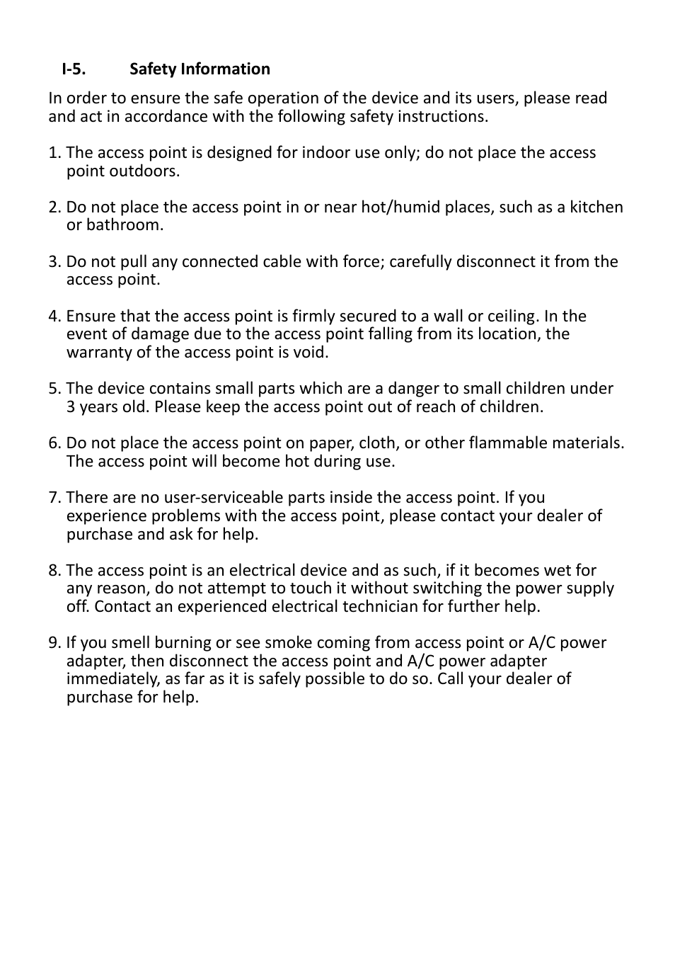 I-5. safety information | Edimax Technology EW-7428HCn User Manual | Page 7 / 92