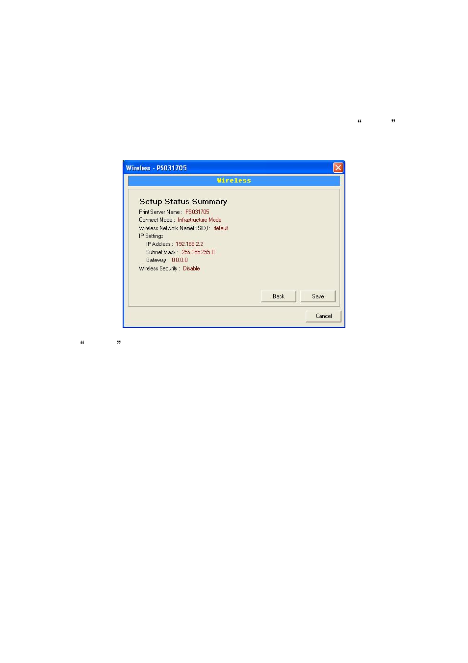 Click “save” to save the wireless configuration | Edimax Technology PS-1206UWg User Manual | Page 61 / 91