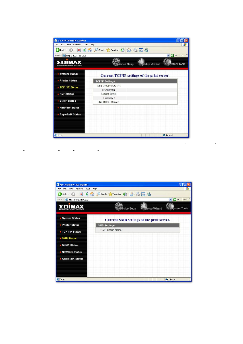 3 tcp/ip, 4 smb | Edimax Technology PS-1206UWg User Manual | Page 69 / 91