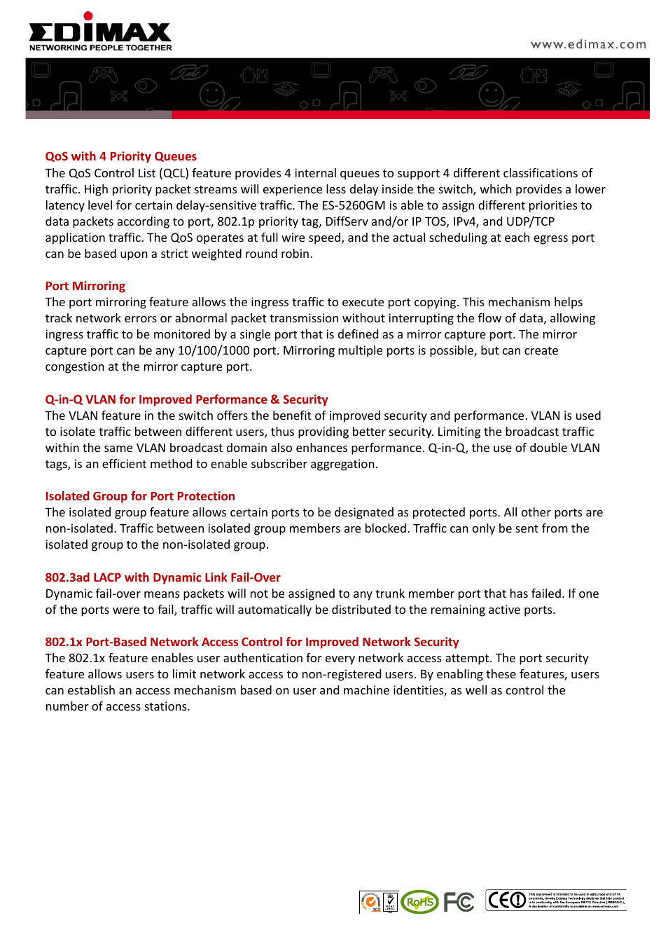 Edimax Technology ES-5260GM User Manual | Page 2 / 6