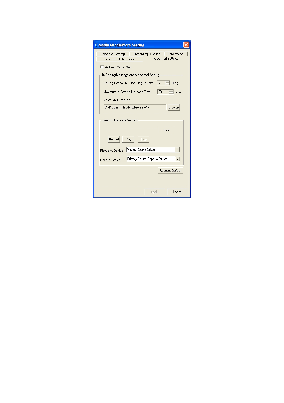 Voice mail settings | Edimax Technology VO-4500SK User Manual | Page 21 / 27