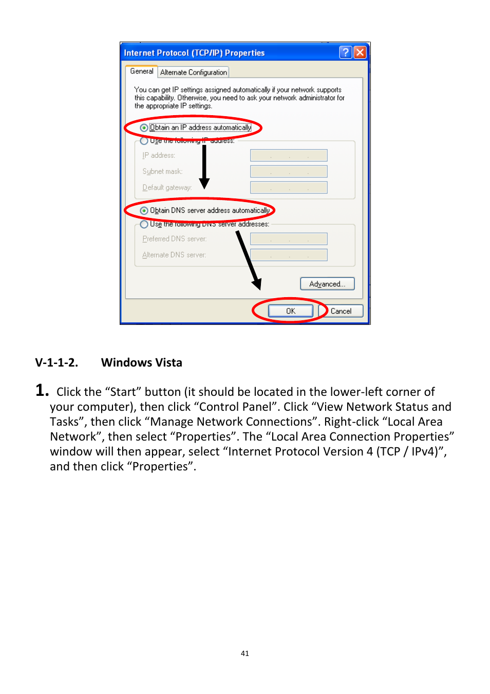 V-1-1-2, Windows vista | Edimax Technology CV-7438nDM User Manual | Page 41 / 89