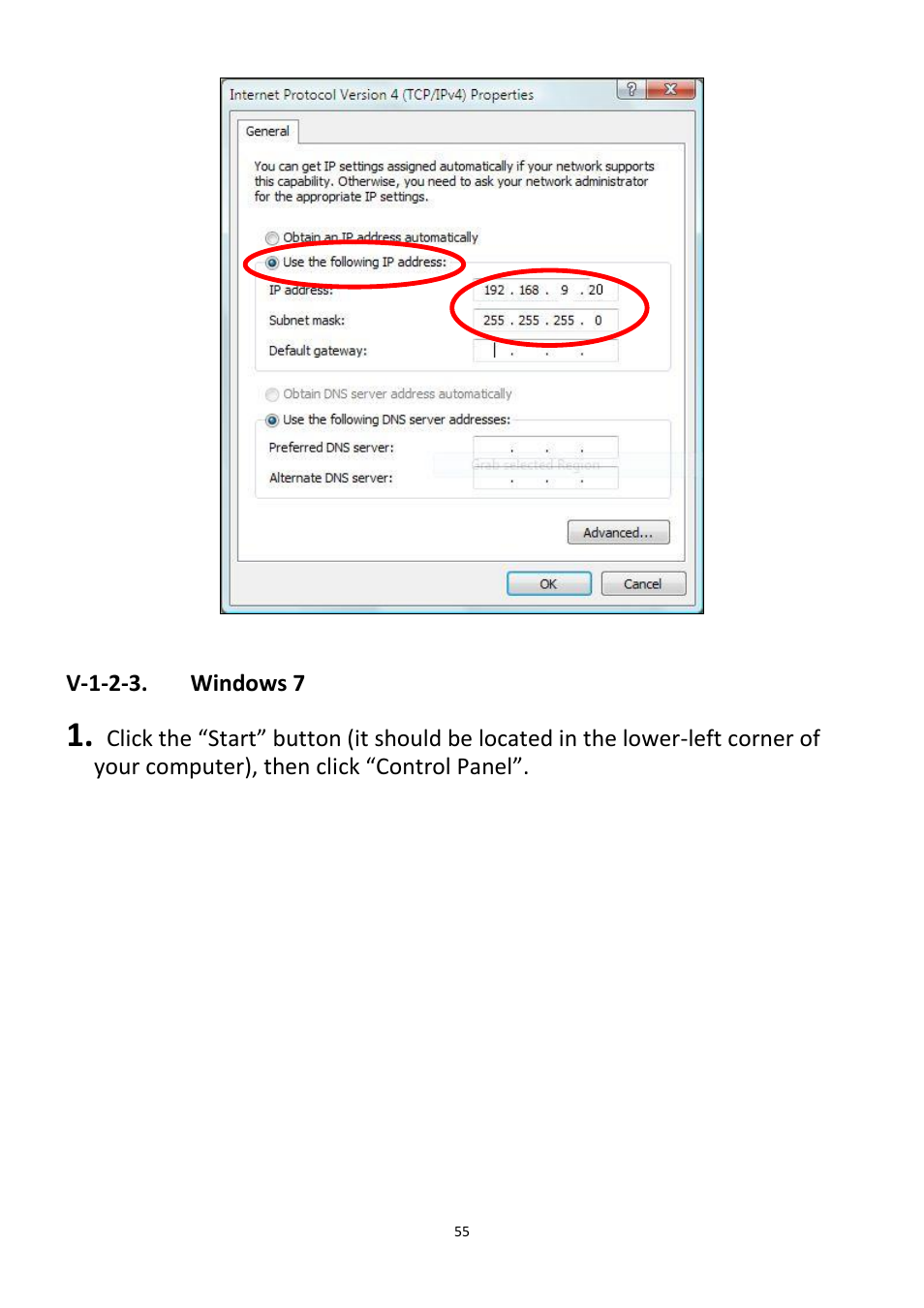 V-1-2-3, Windows 7 | Edimax Technology CV-7438nDM User Manual | Page 55 / 89