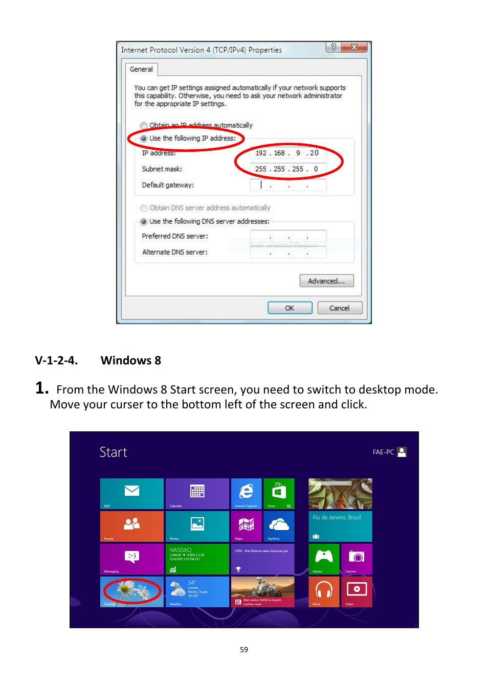 V-1-2-4, Windows 8 | Edimax Technology CV-7438nDM User Manual | Page 59 / 89