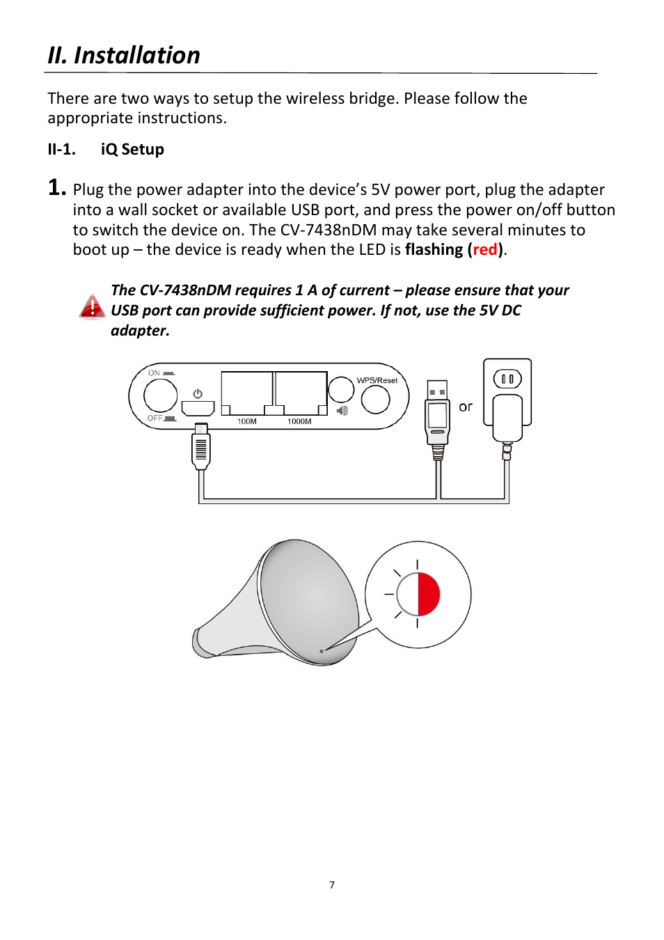 Installation, Ii-1, Iq setup | Ii. installation | Edimax Technology CV-7438nDM User Manual | Page 7 / 89