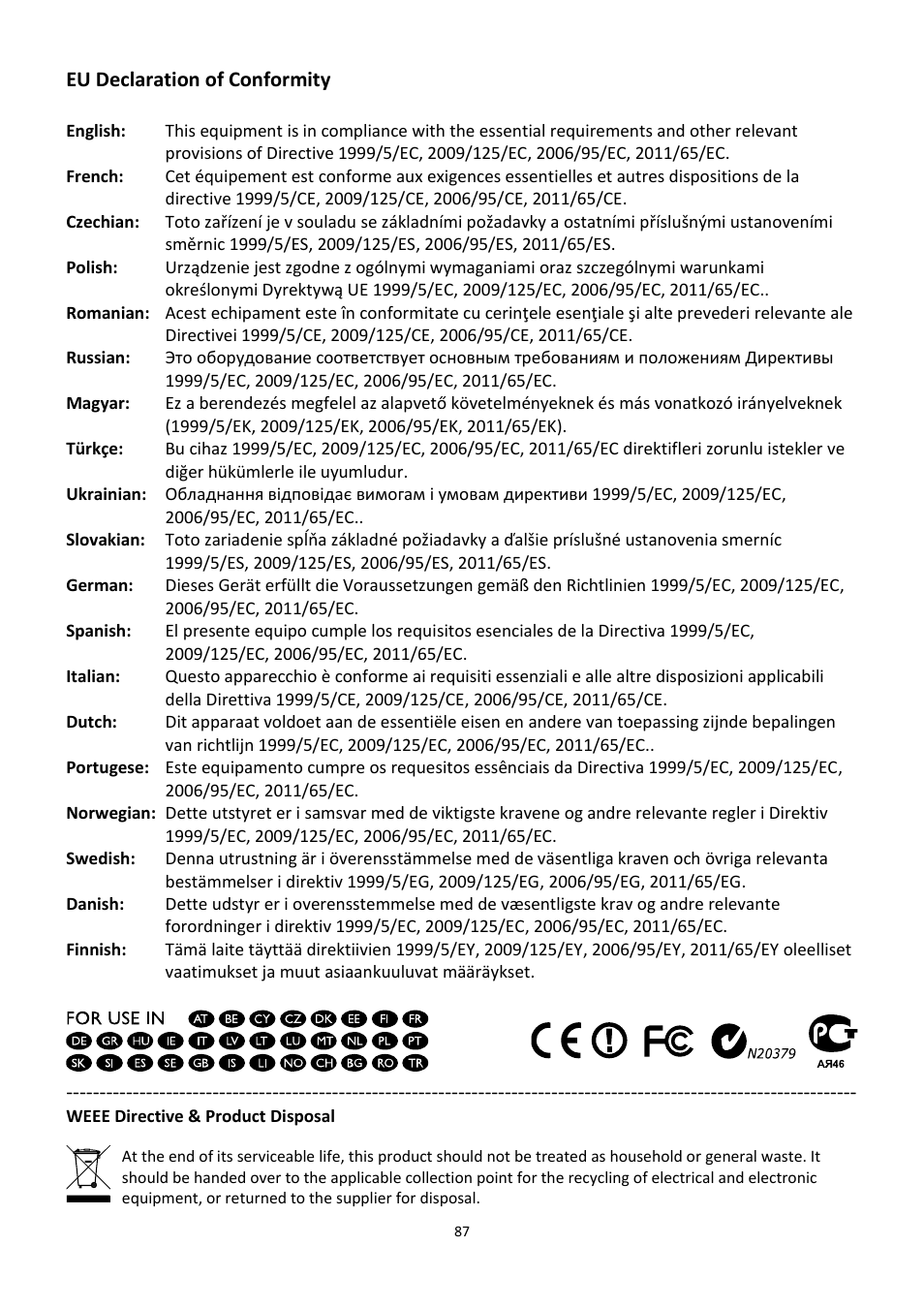 Edimax Technology CV-7438nDM User Manual | Page 87 / 89