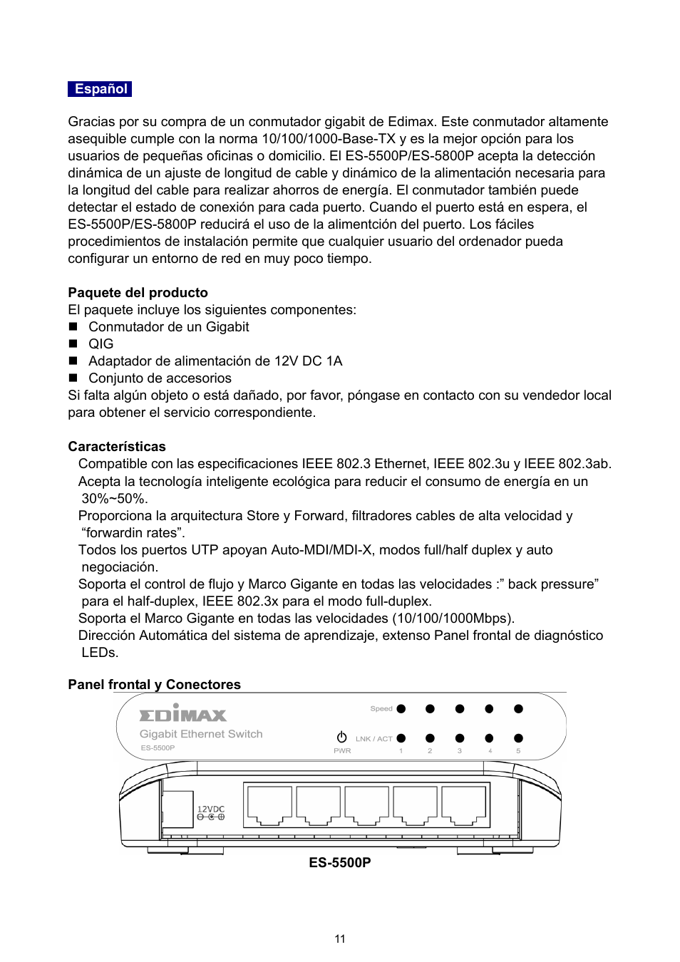 Edimax Technology ES-5500P User Manual | Page 12 / 44