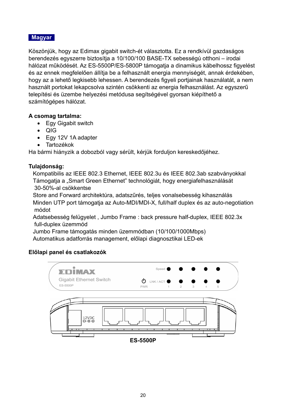 Edimax Technology ES-5500P User Manual | Page 21 / 44