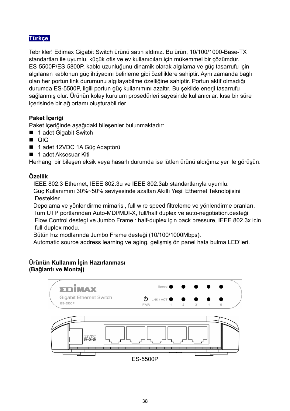Edimax Technology ES-5500P User Manual | Page 39 / 44