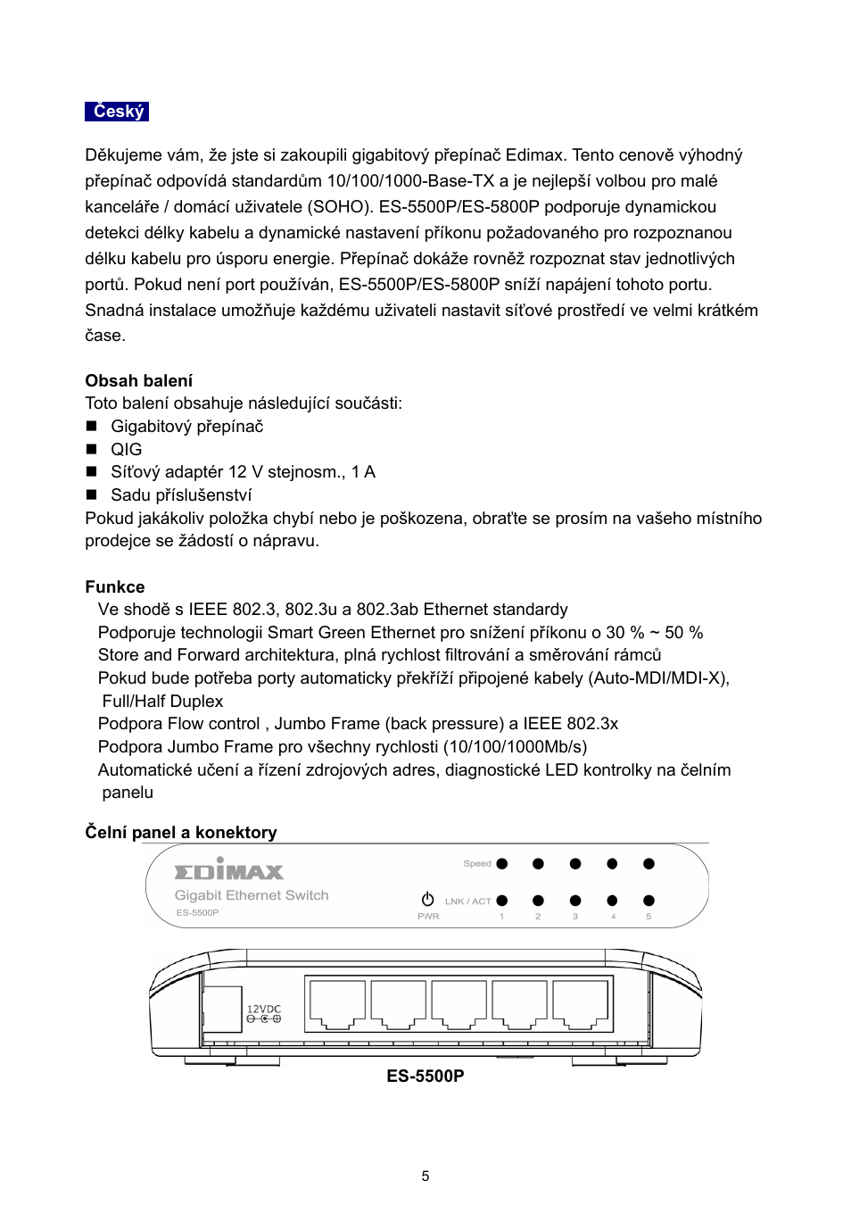 Edimax Technology ES-5500P User Manual | Page 6 / 44